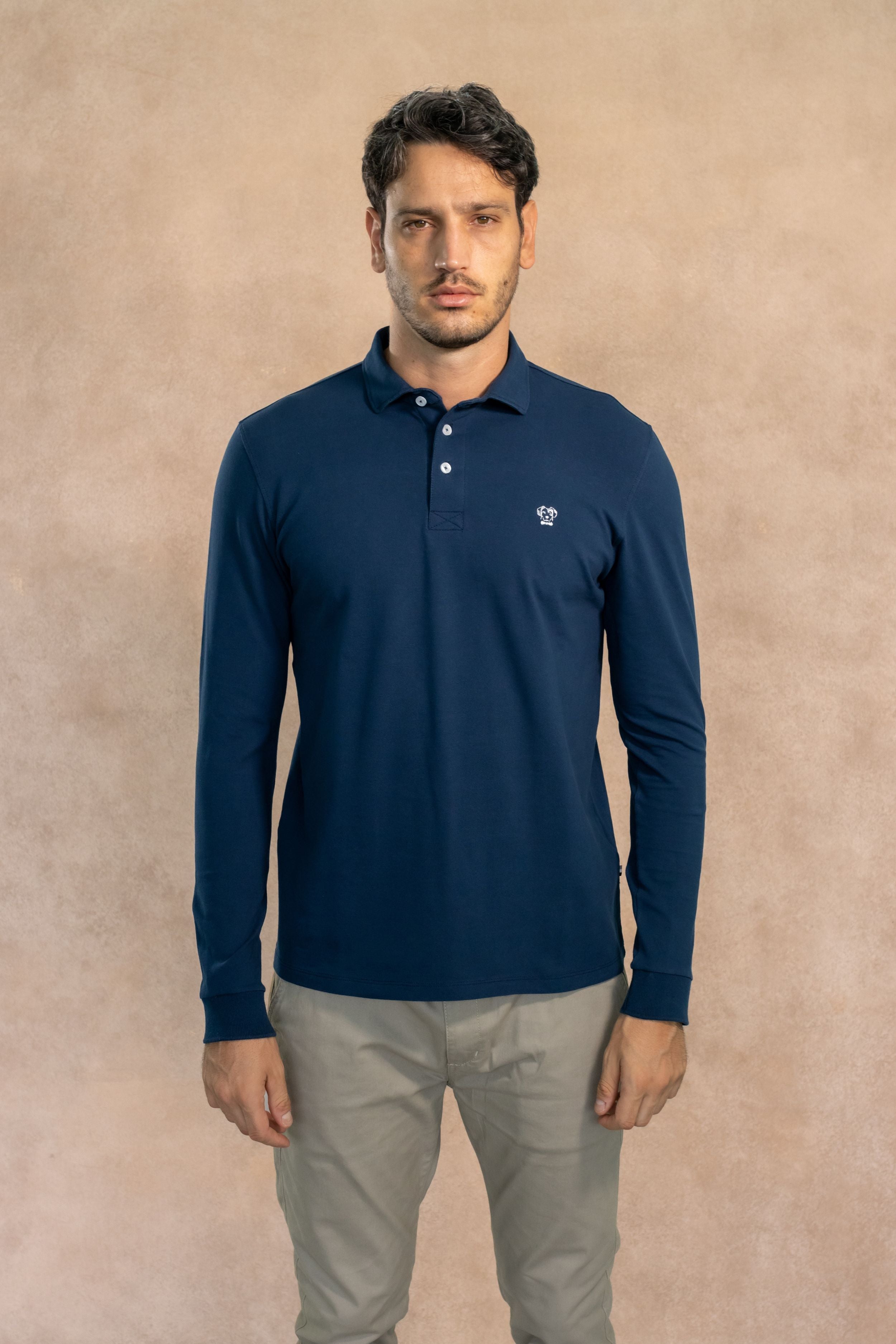 The Impeccable Long Sleeve Polo™ Navy Blue