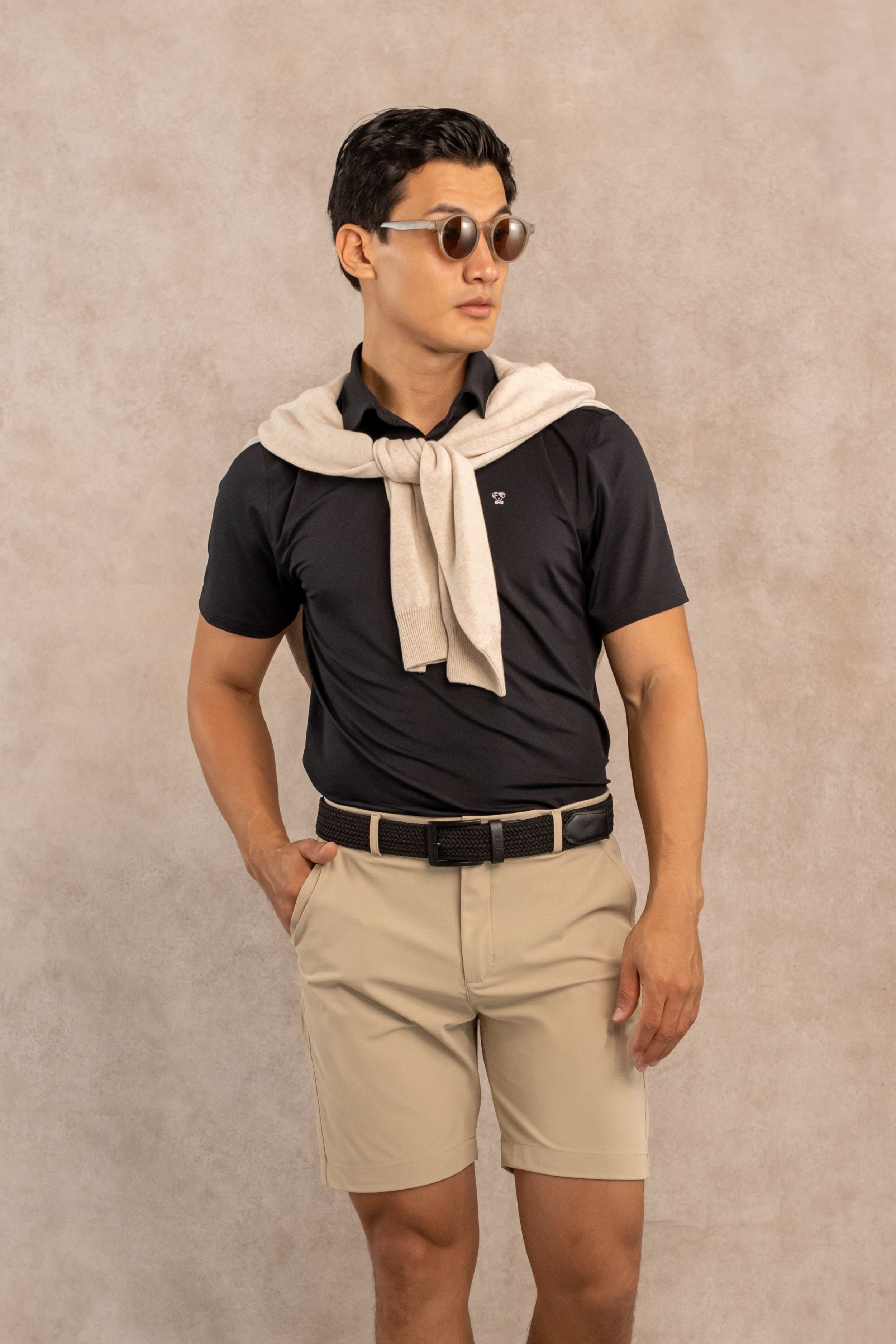 Wrinkle-Free Performance Black Polo