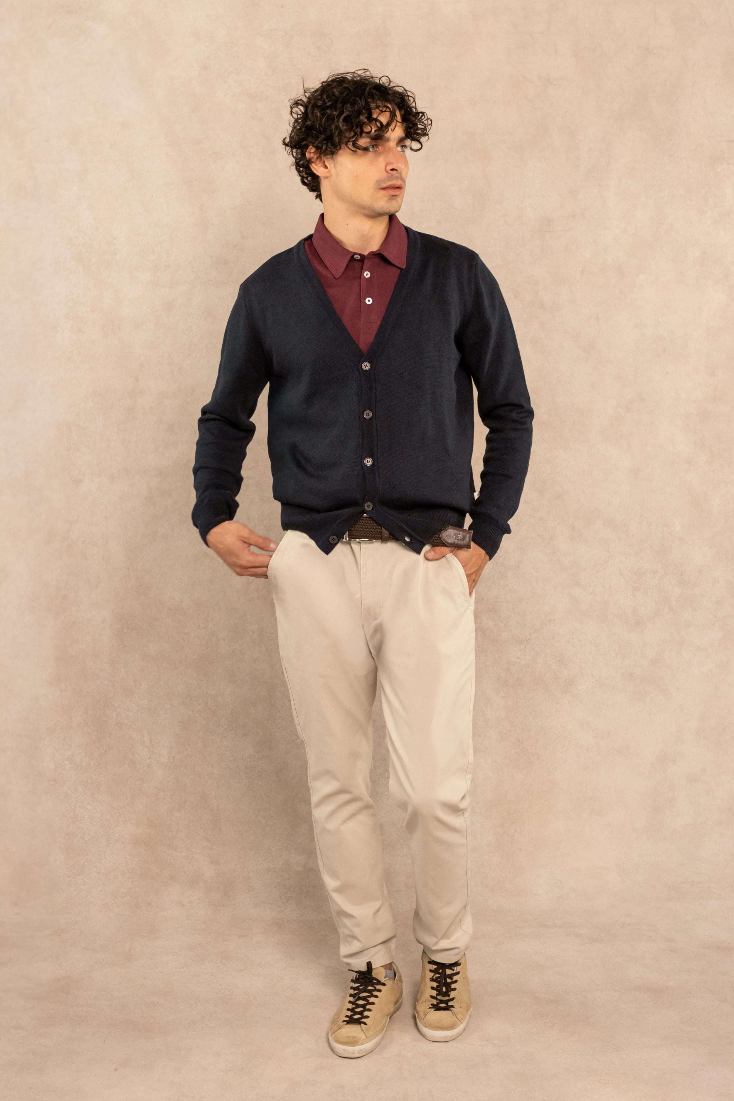 Dark Blue Knitted Cardigan