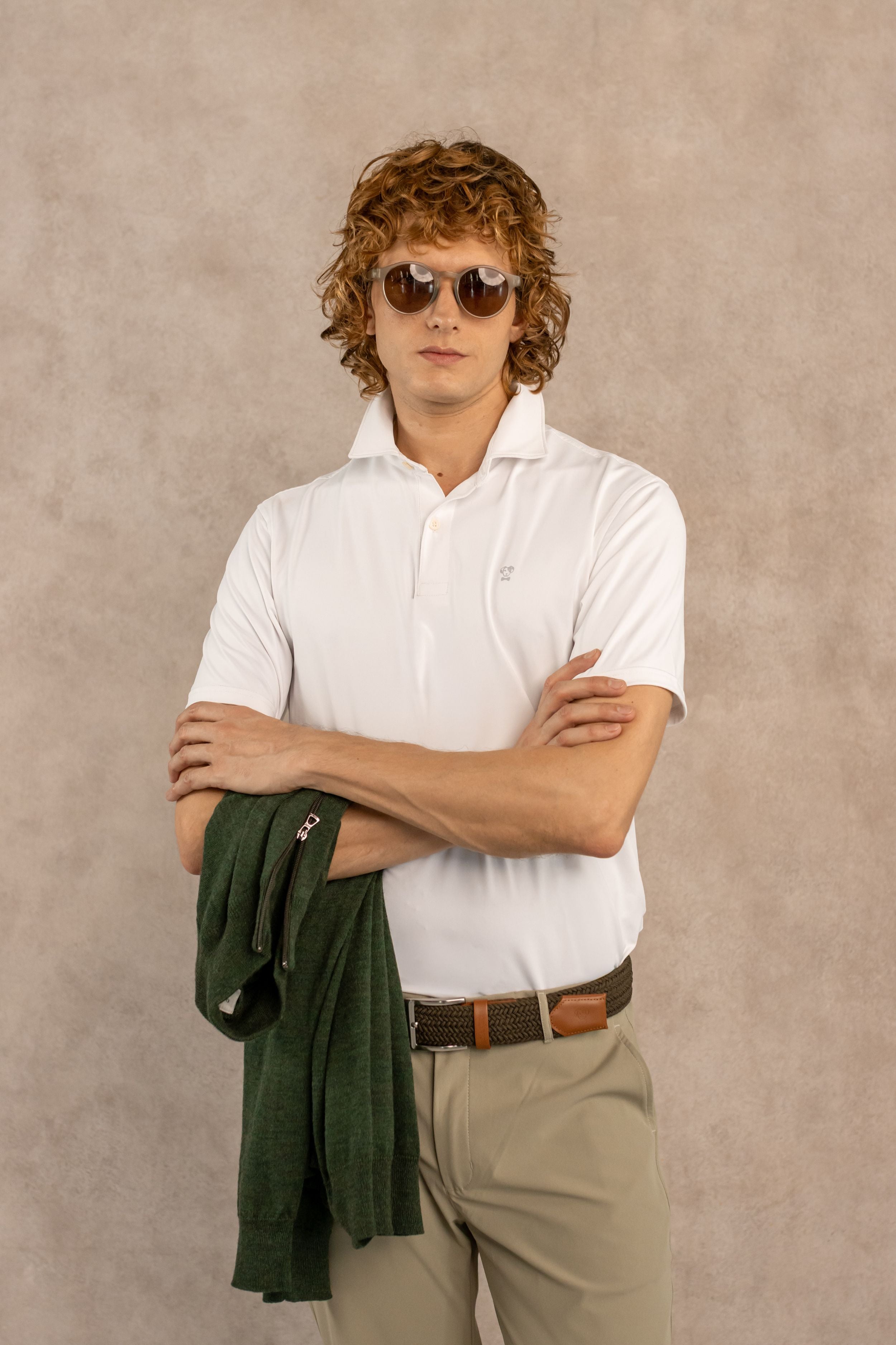 Wrinkle-Free Performance White Polo