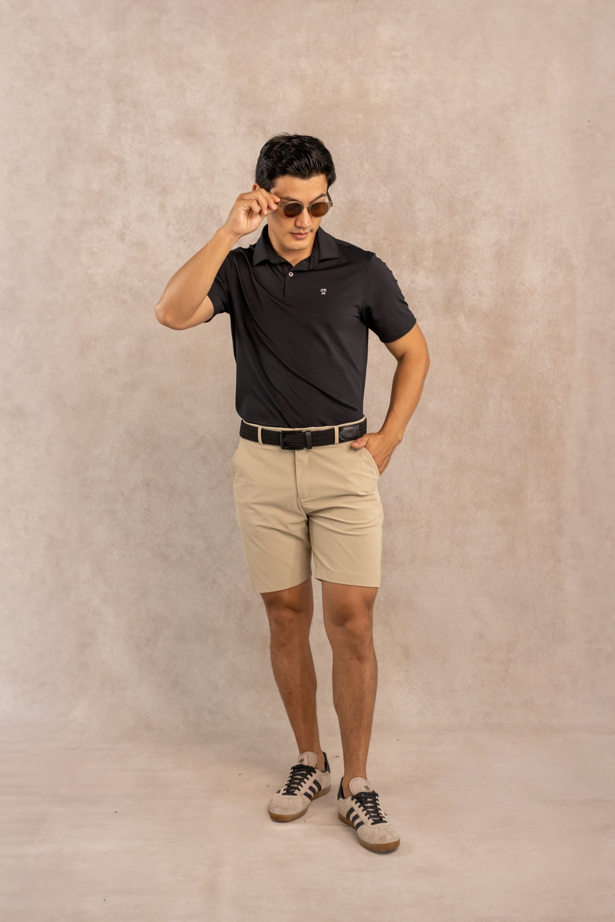 Wrinkle-Free Performance Black Polo