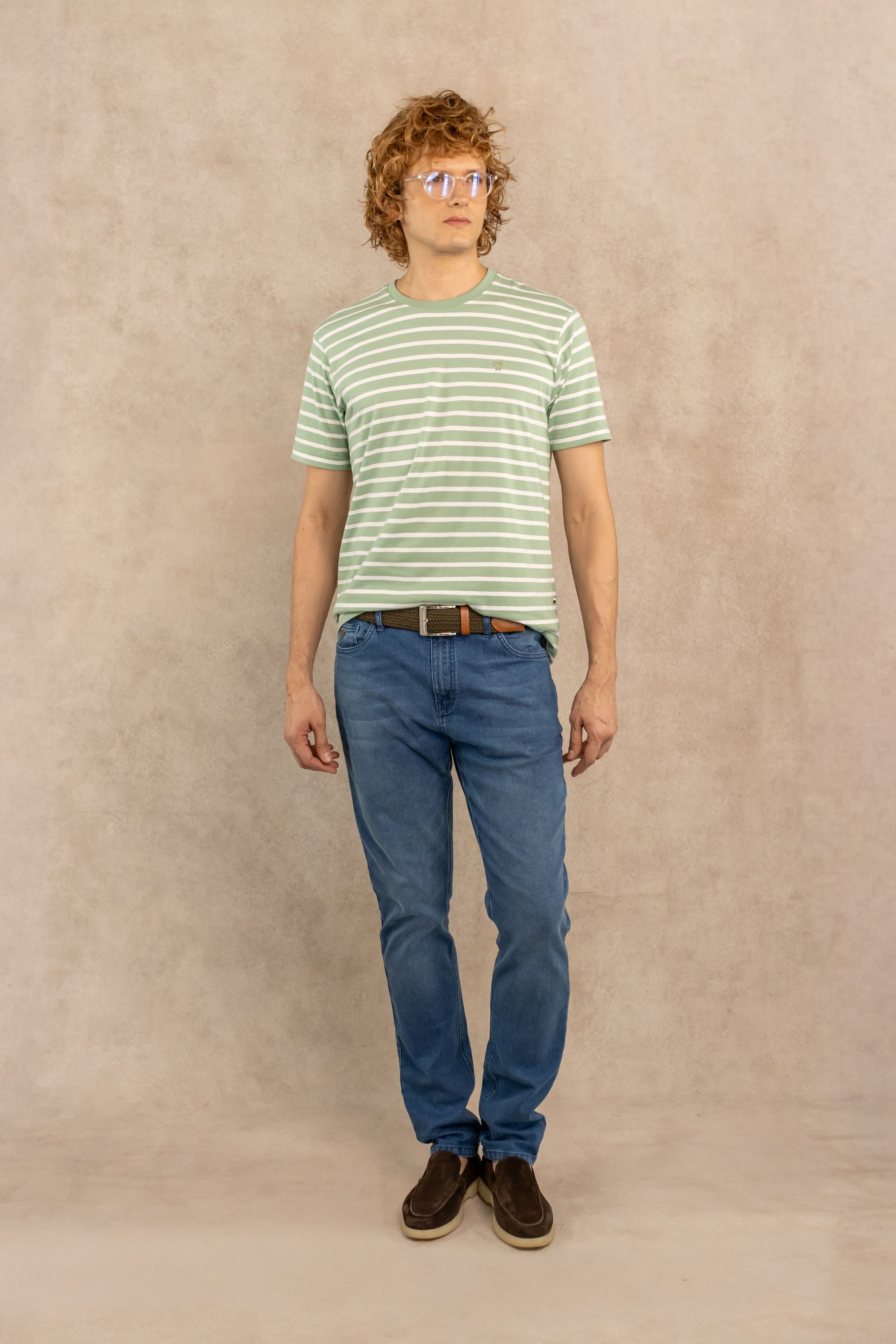 The Impeccable Tee™ – Sage Green Stripes