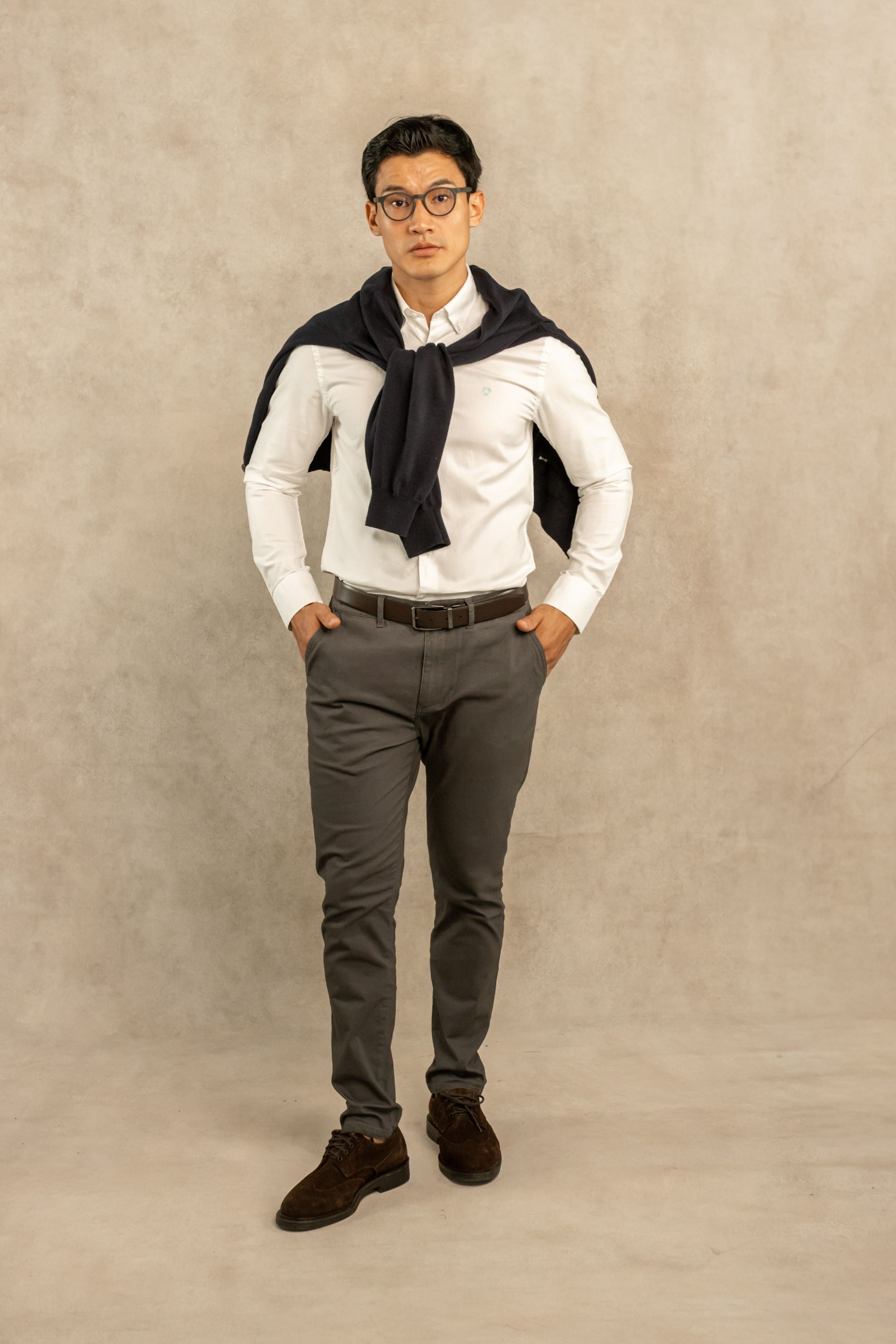 The Impeccable Shirt™ | Oxford in White medium blue logo