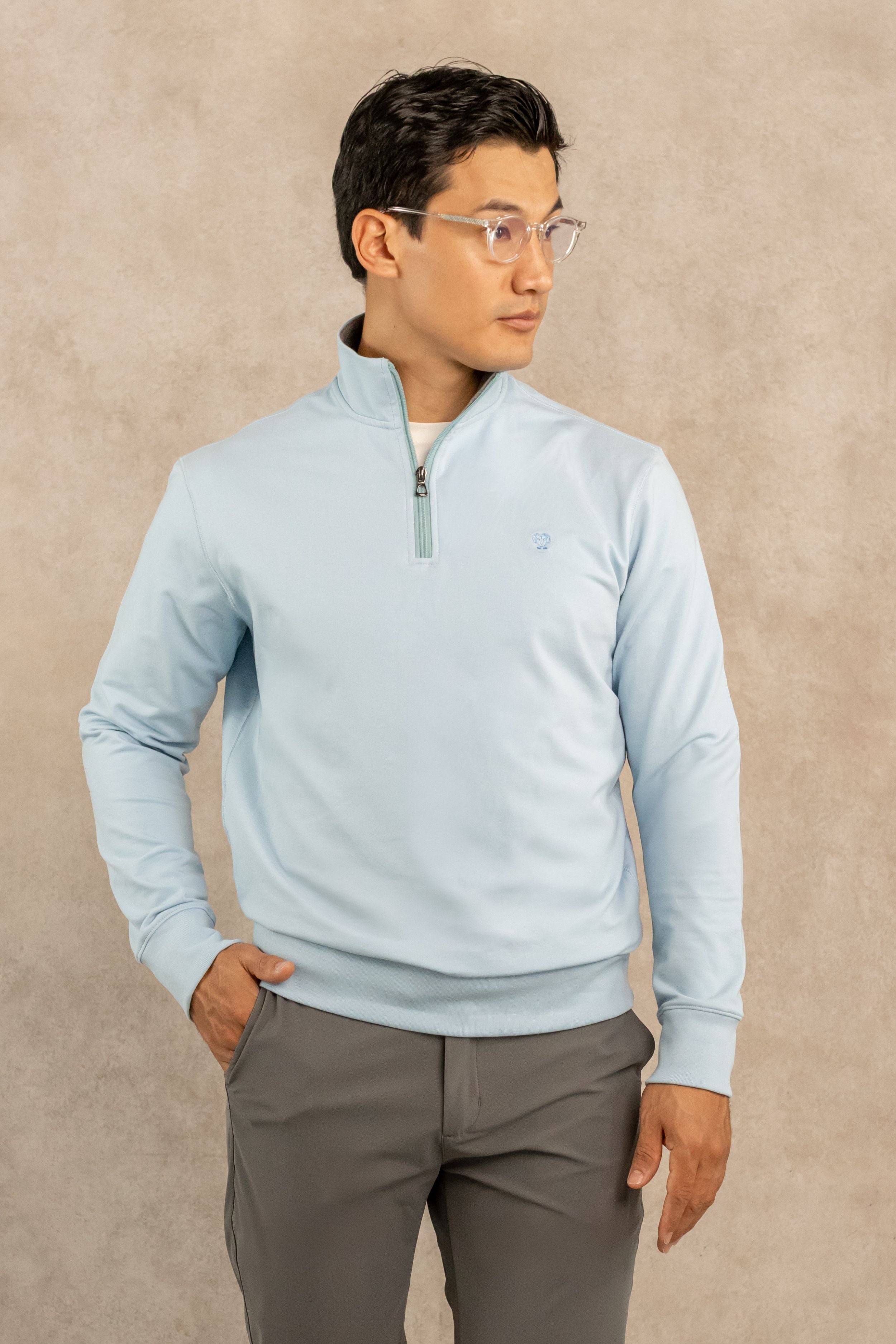 The Impeccable Halfzip™ Light Blue