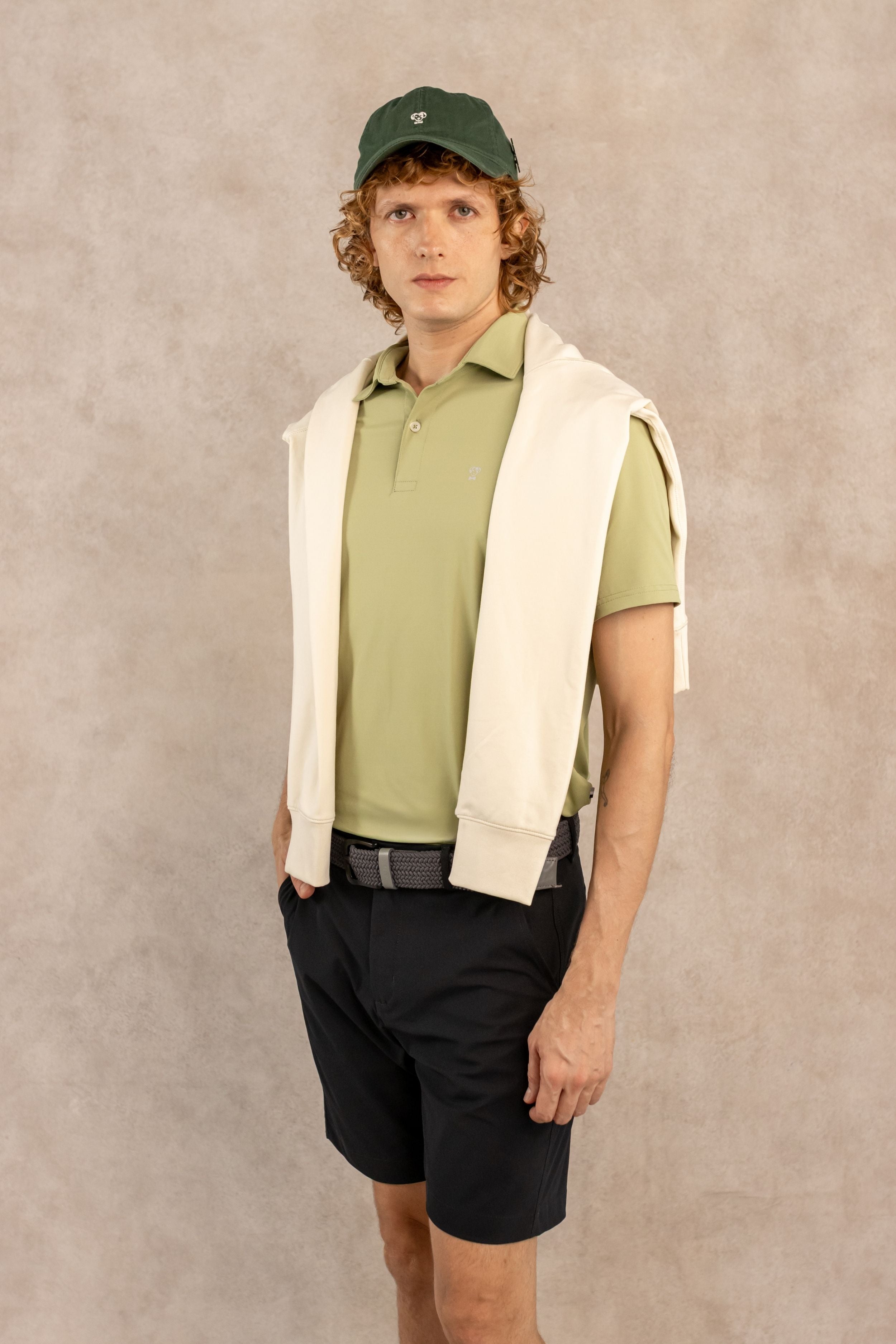 Wrinkle-Free Performance Warm Olive Polo