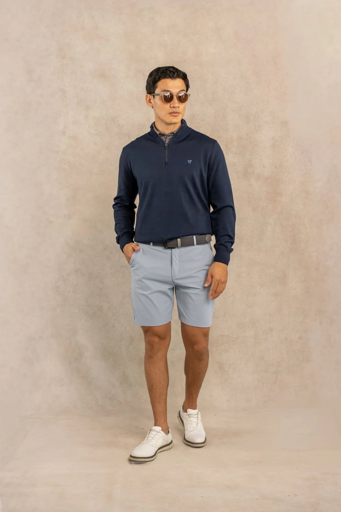 Dark Blue Knit Half-Zip