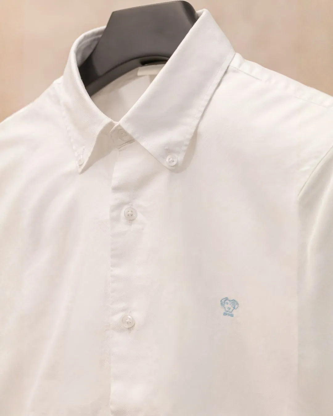 The Impeccable Shirt™ | Oxford in White medium blue logo
