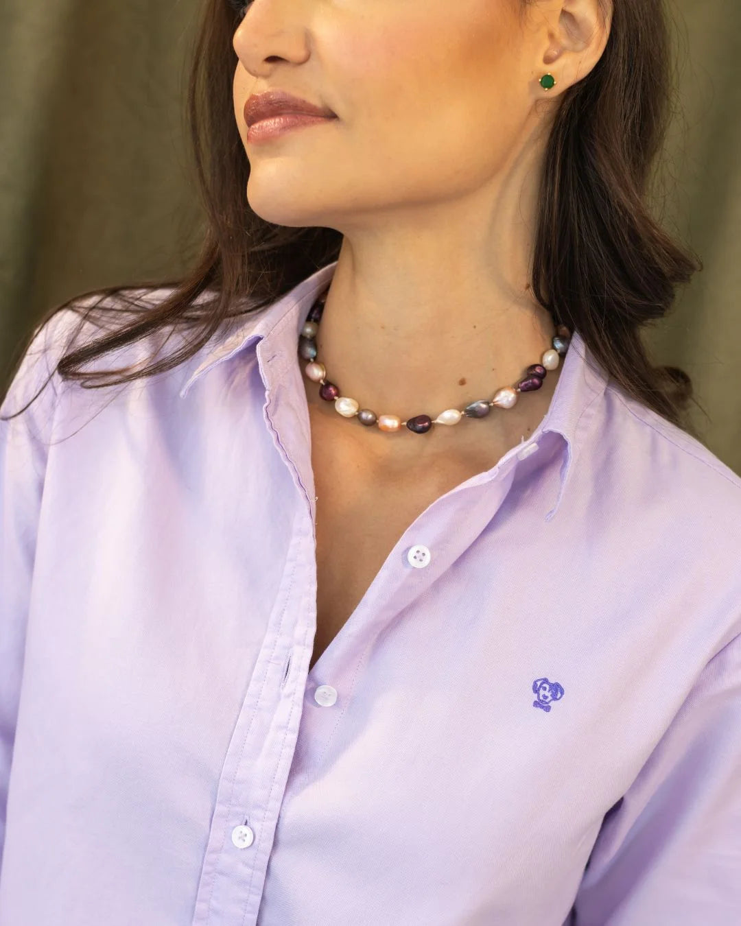 Women’s Stain-Resistant Oxford Shirt – Light Lavender