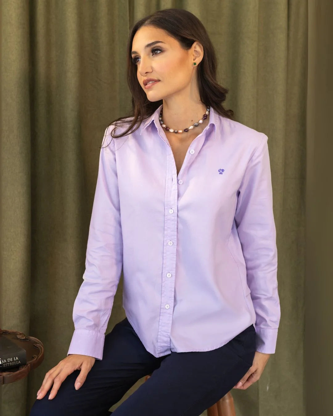 Women’s Stain-Resistant Oxford Shirt – Light Lavender