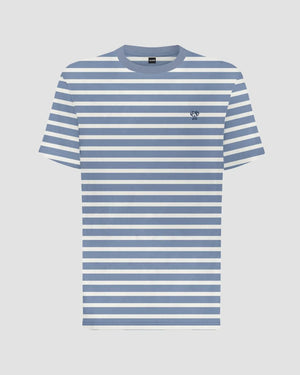 Camiseta antimanchas Rayas azul stone hombre marca DANTE tallaje regular fit foto mockup