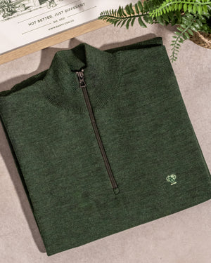Halfzip Tejido Verde Militar Cuello Redondo para hombre marca DANTE foto producto