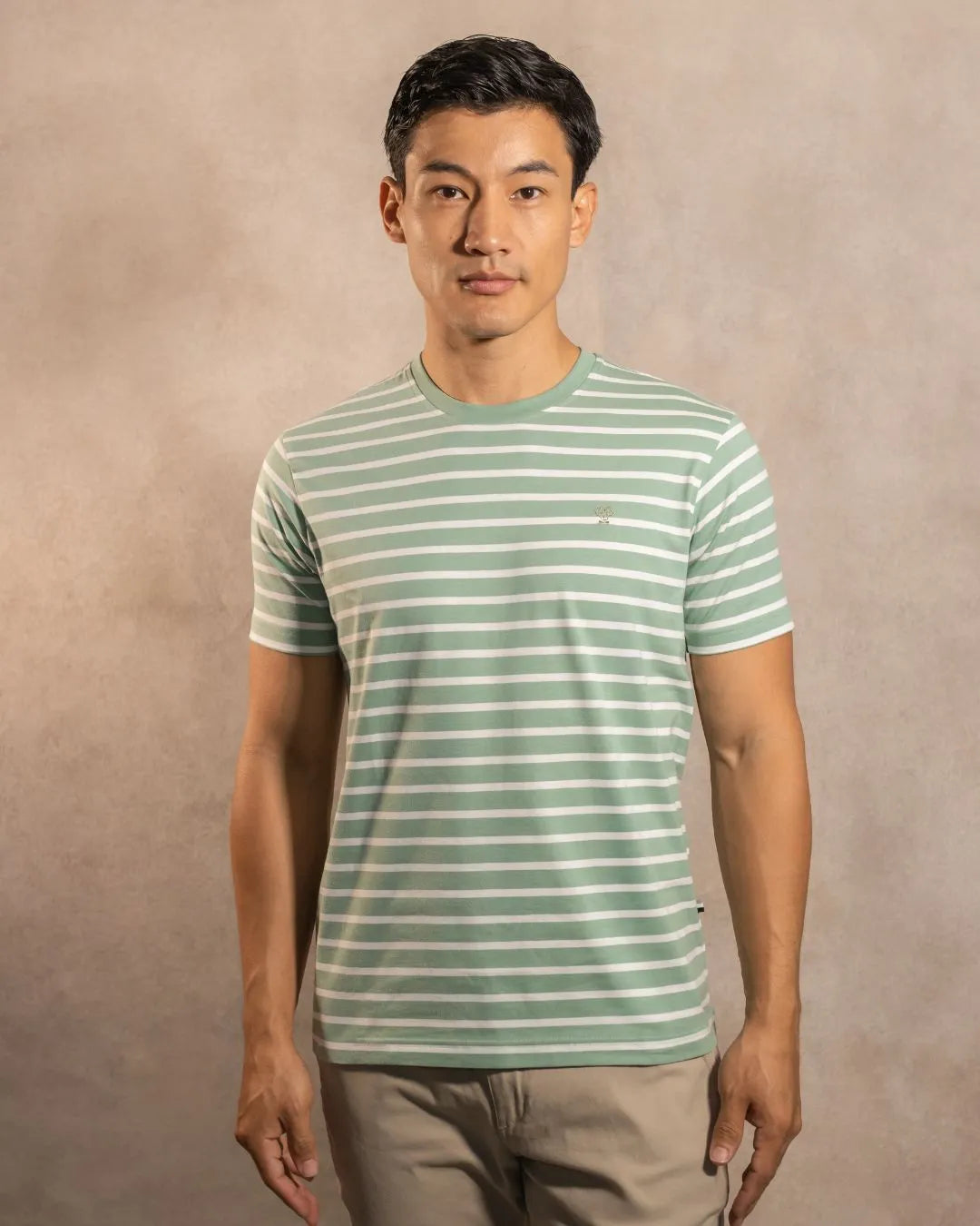 The Impeccable Tee™ – Sage Green Stripes