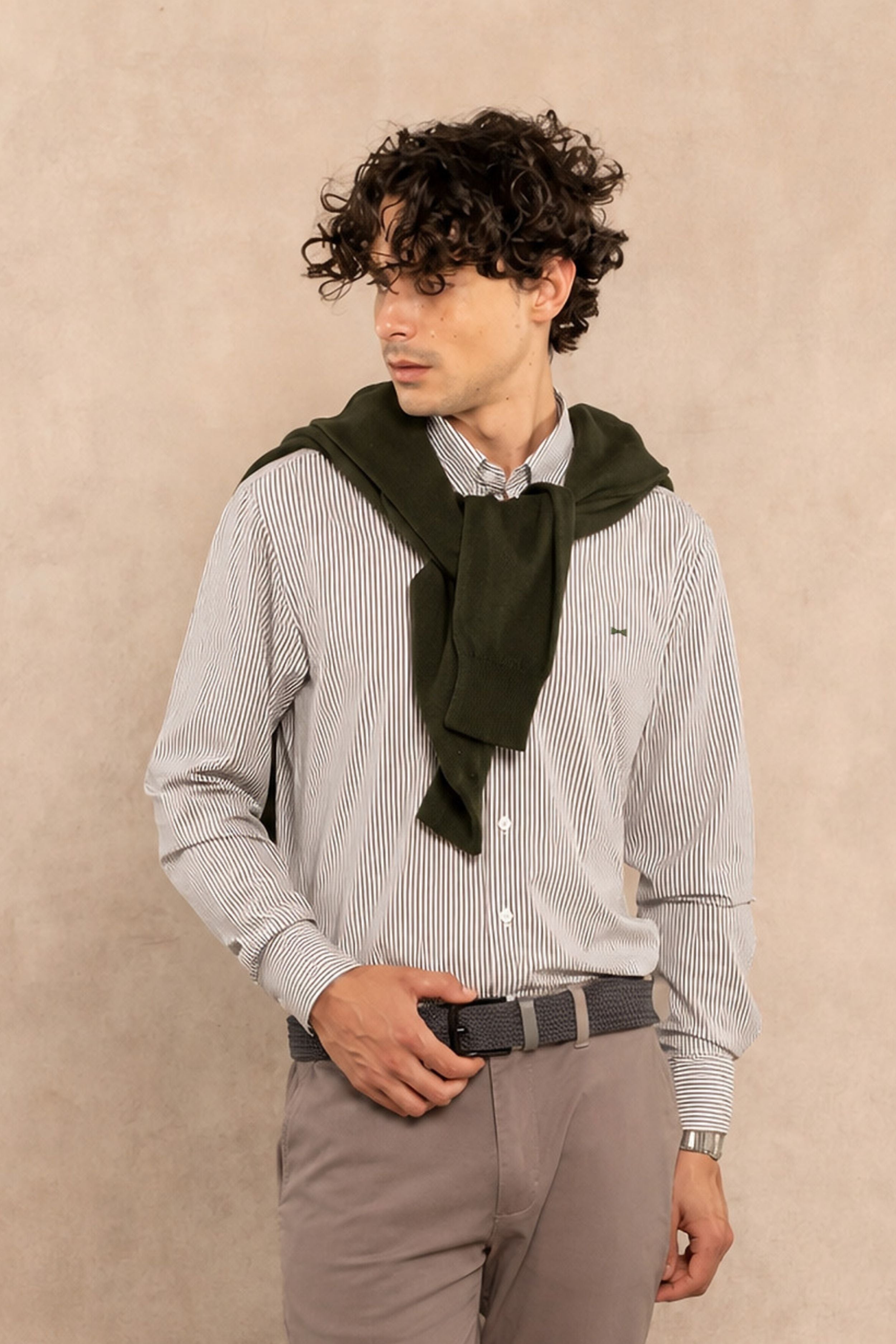 Performance Oxford Stripe Shirt – Green Stripes