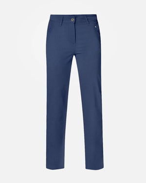 Pantalón elástico chino color azul navy para mujer marca DANTE foto mockup