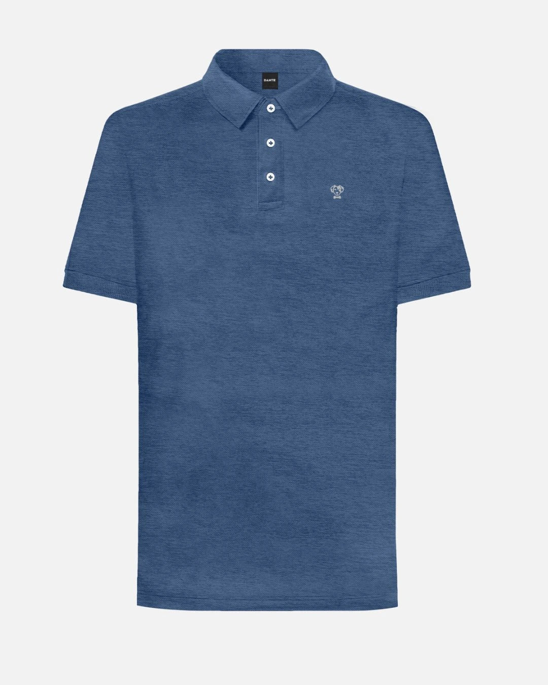 Polo Performance Antiarrugas Azul jaspe para hombre marca DANTE tallaje regular fit foto mockup