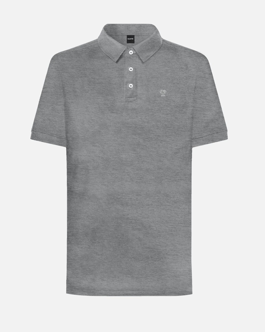 Polo Performance Antiarrugas Gris jaspe para hombre marca DANTE tallaje regular fit foto mockup