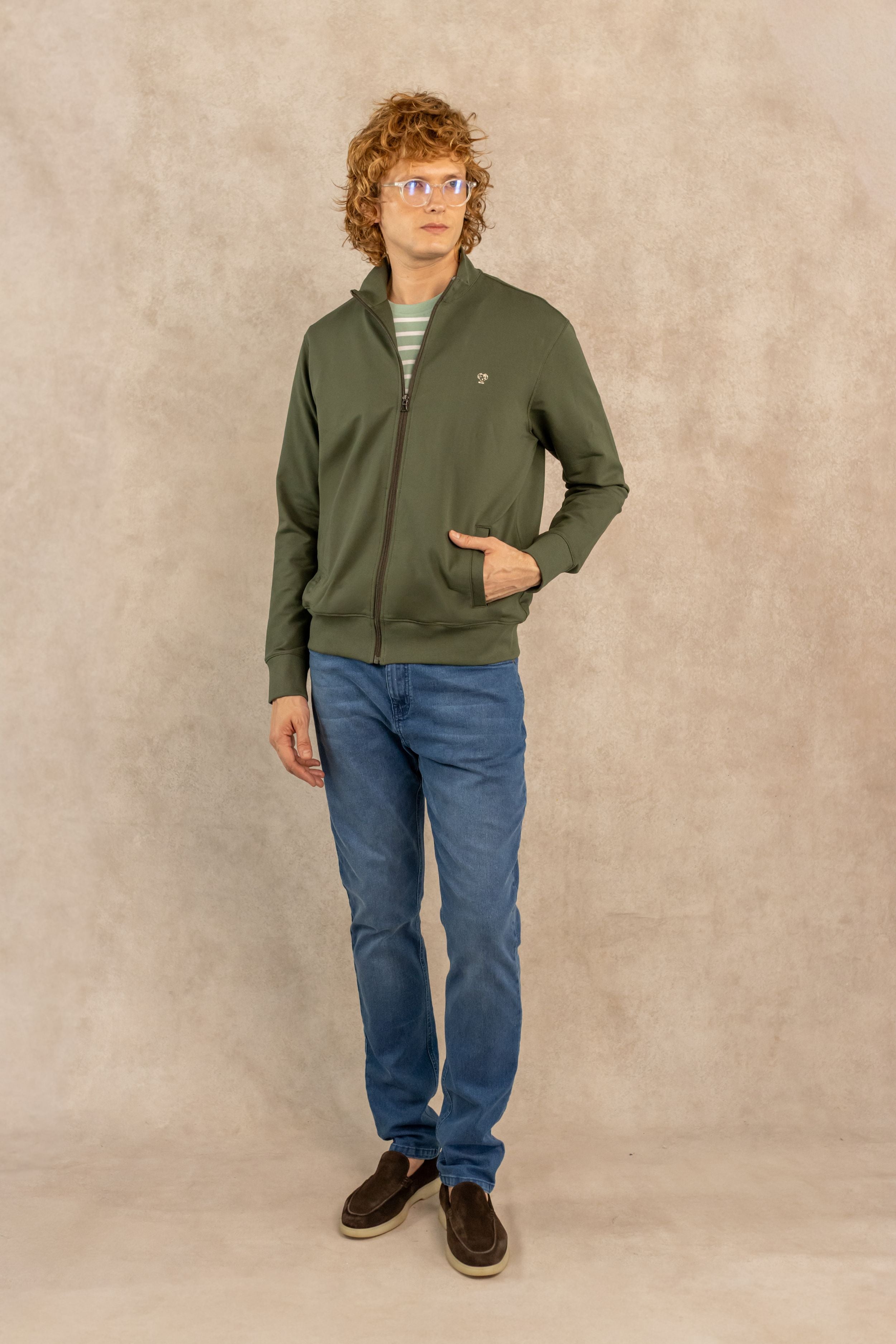 Full-Zip Stain-Resistant Jacket – Military Green