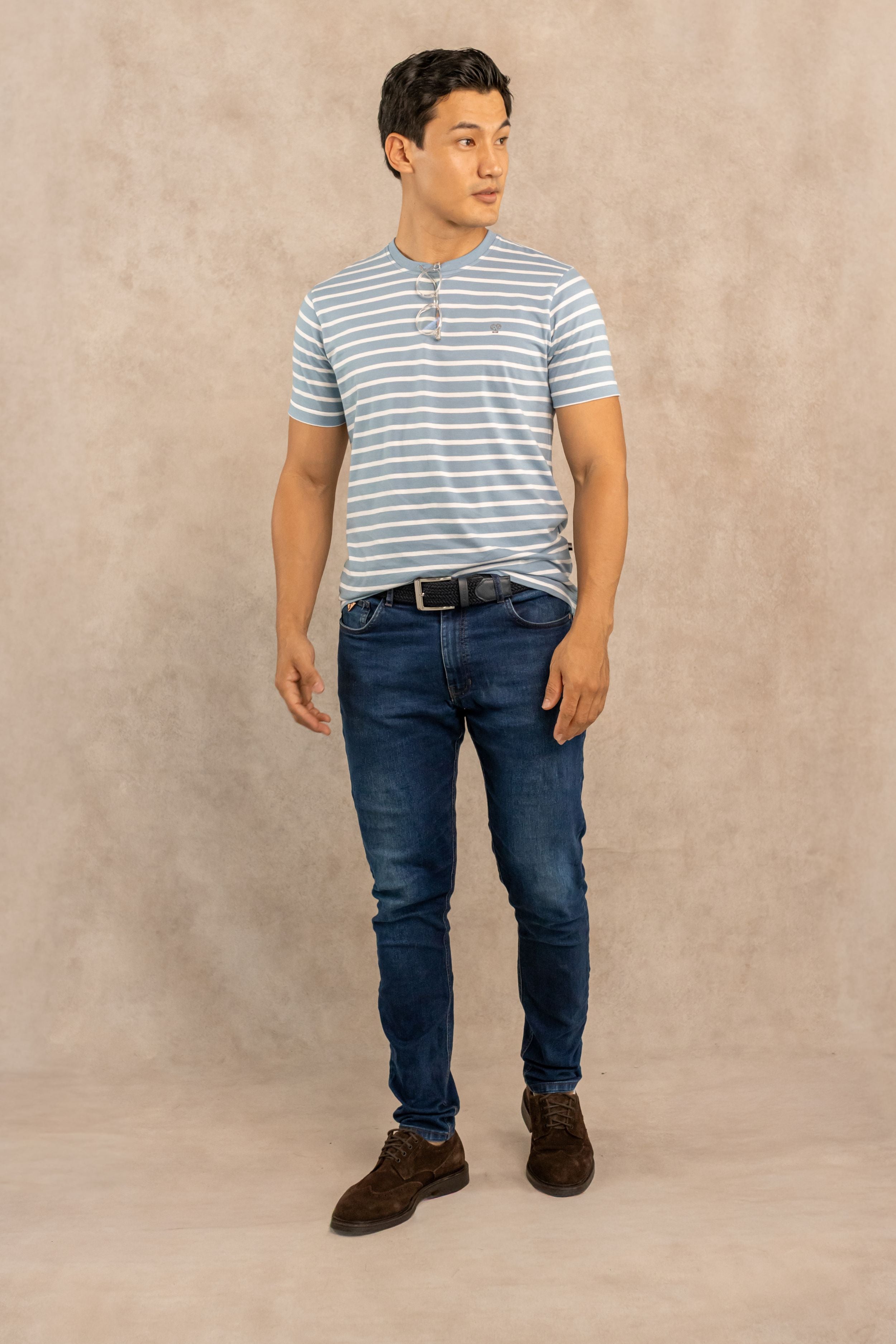 The Impeccable Tee™ – Stone Blue Stripes