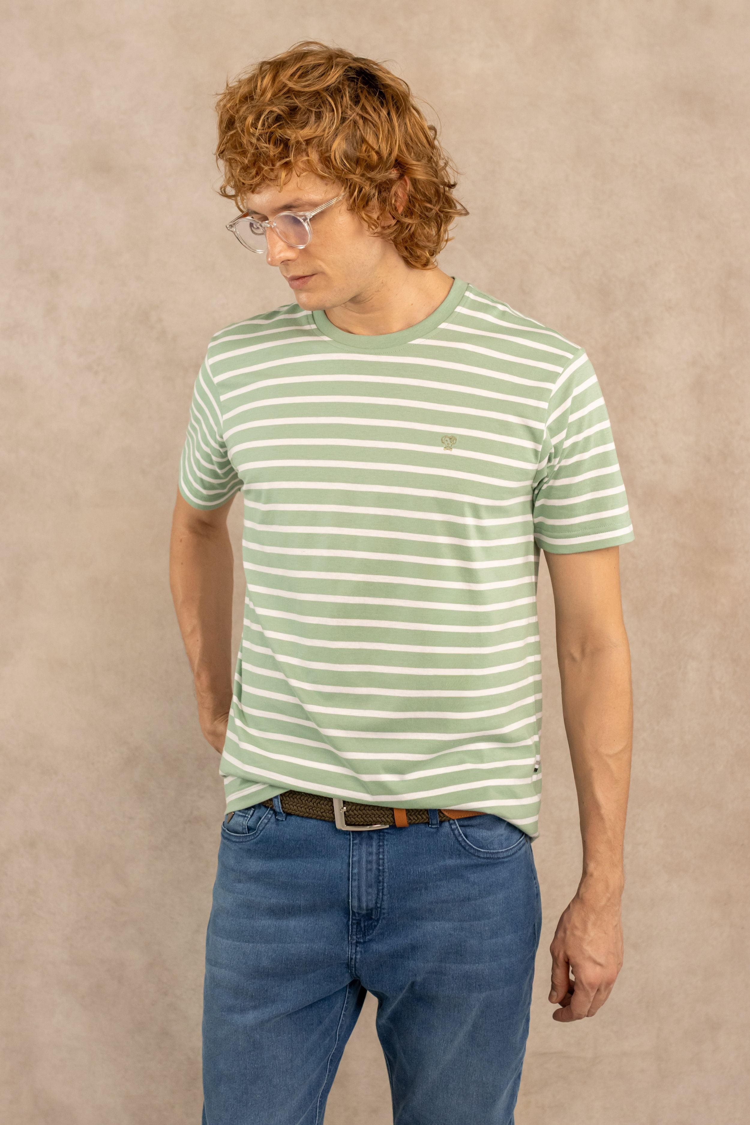 The Impeccable Tee™ – Sage Green Stripes