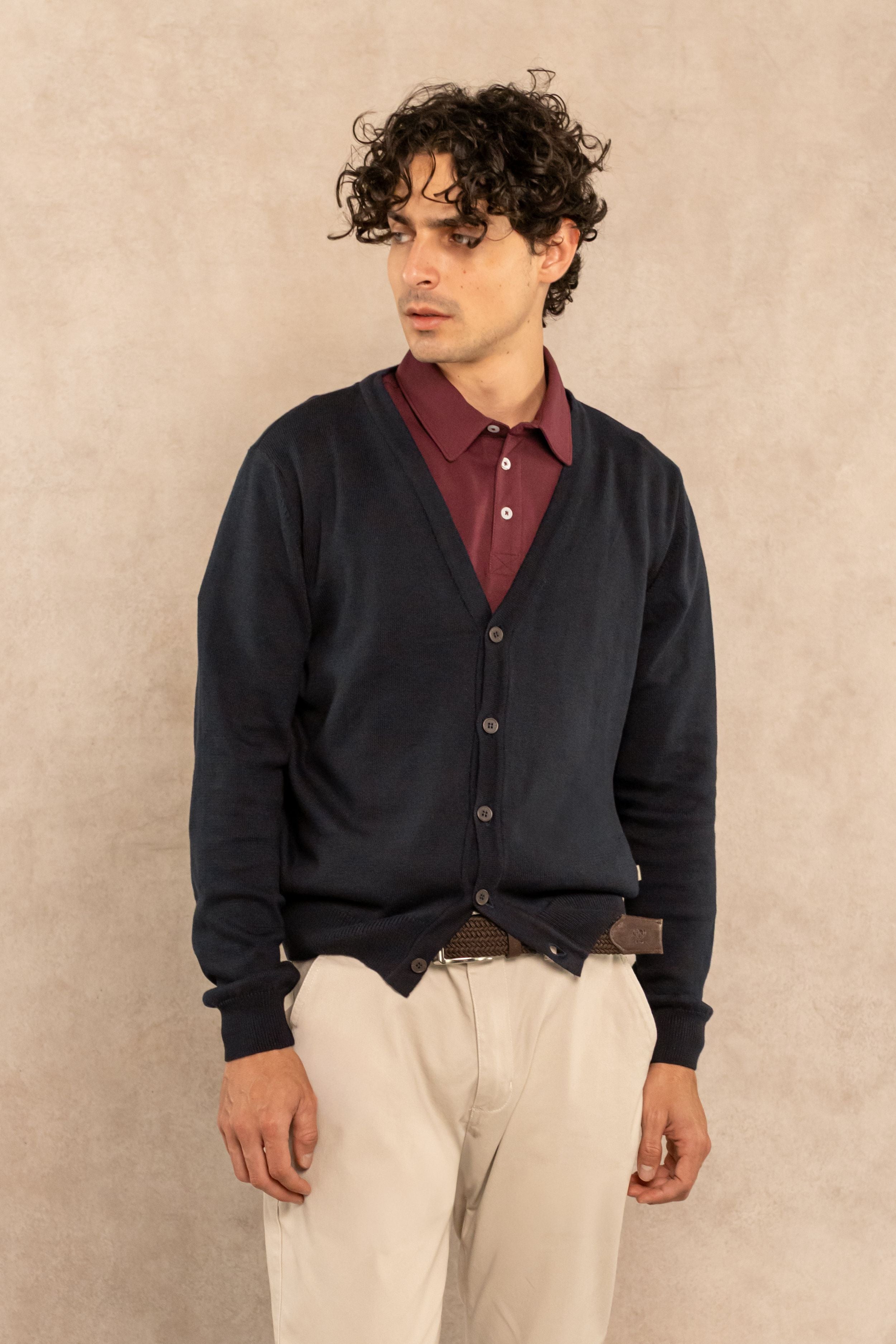 Dark Blue Knitted Cardigan