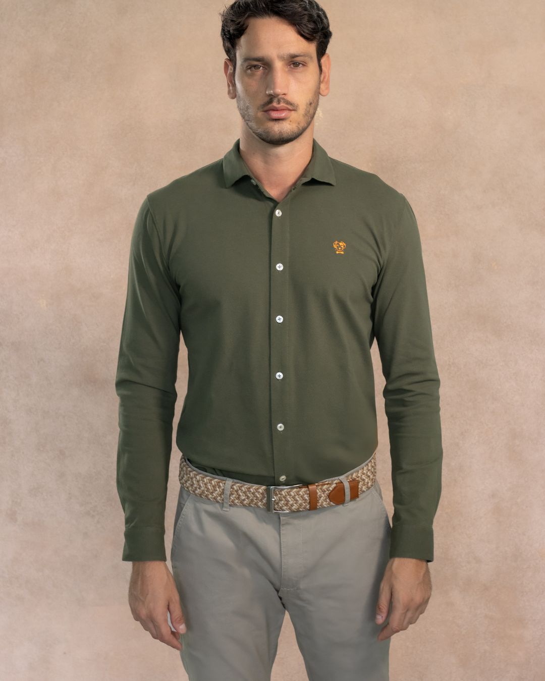 The Impeccable Shirt™ | Piqué in Military Green