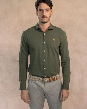 The Impeccable Shirt™ | Piqué in Military Green
