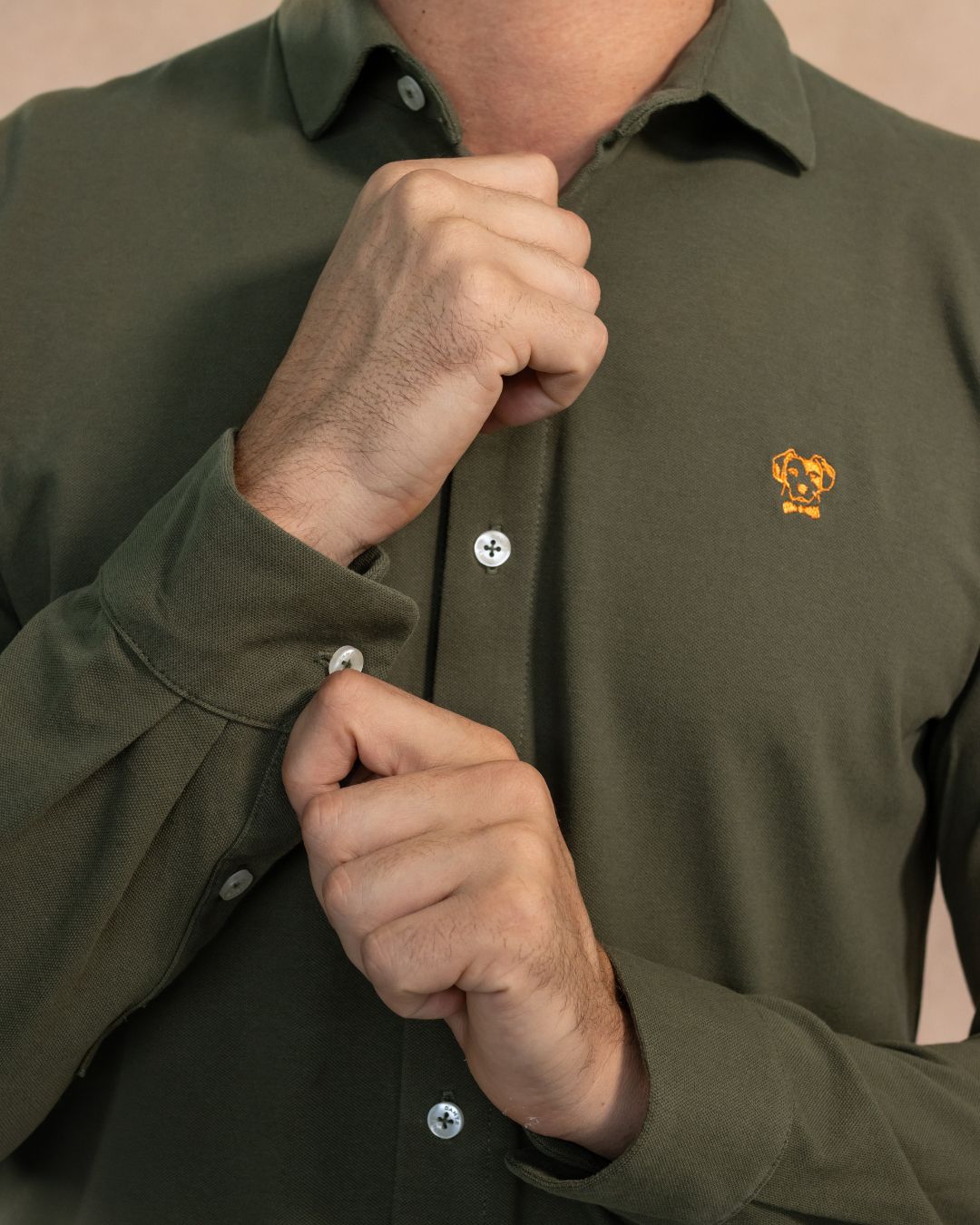 The Impeccable Shirt™ | Piqué in Military Green