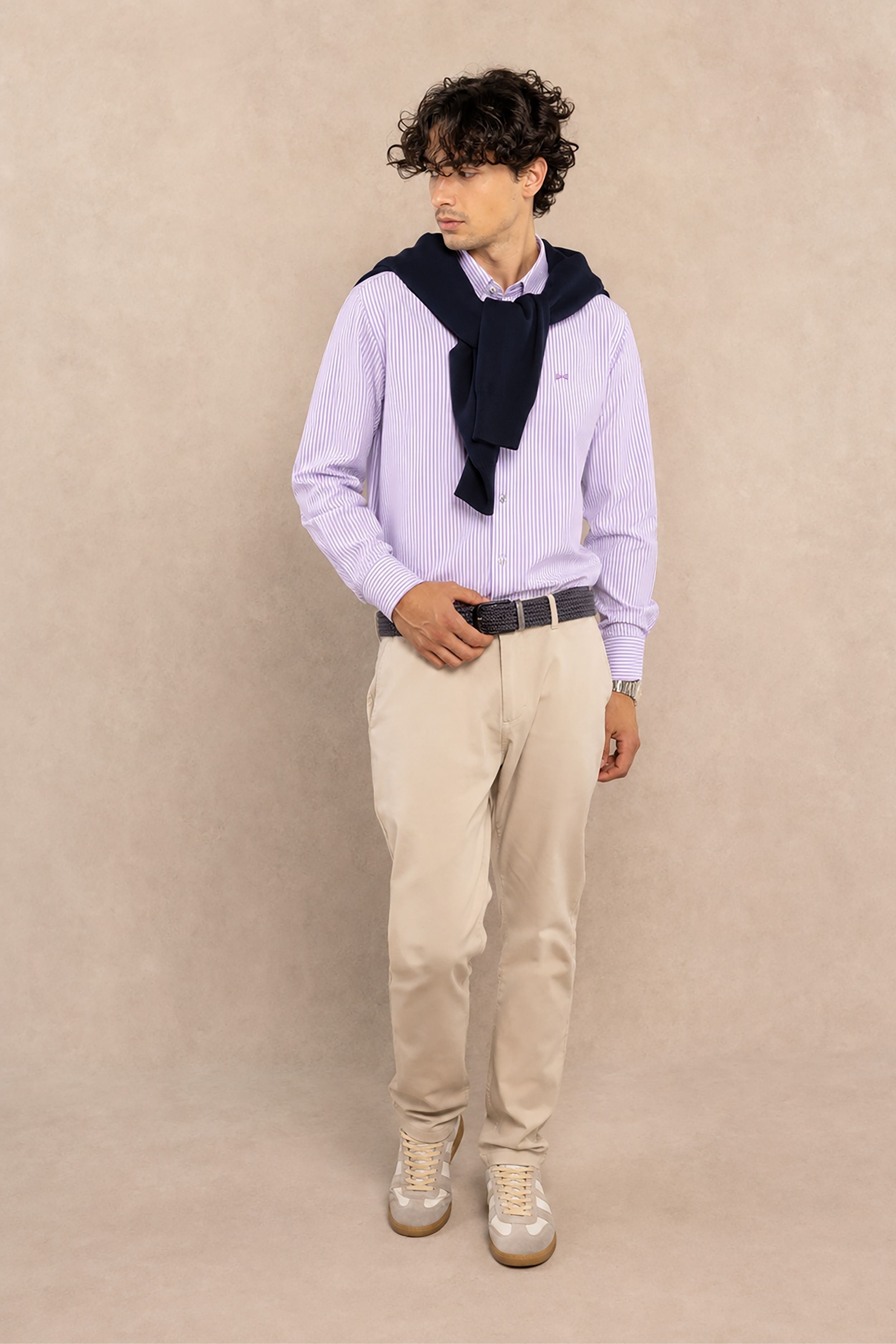 Performance Oxford Stripe Shirt – Lilac Stripes