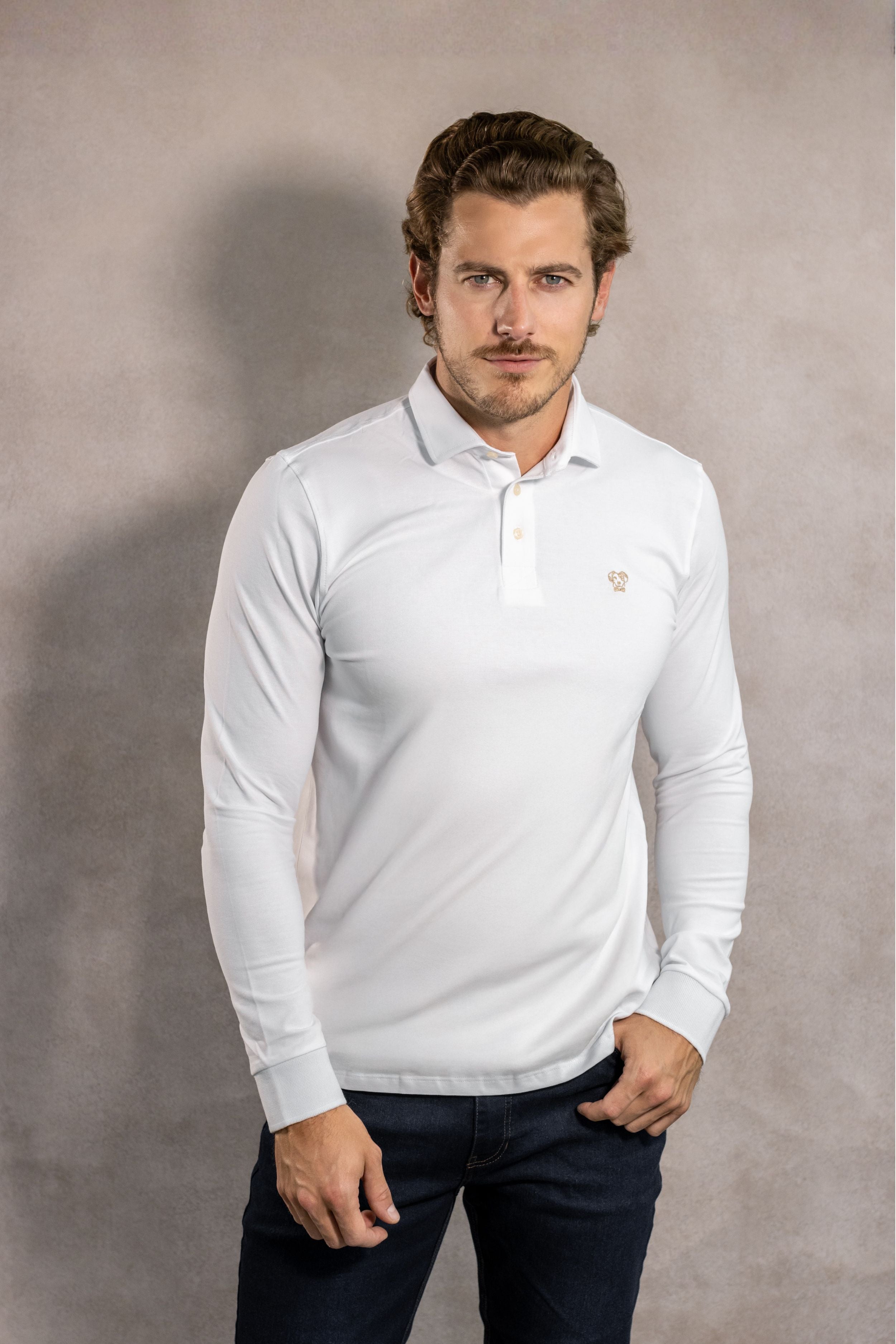 The Impeccable Long Sleeve Polo™ White