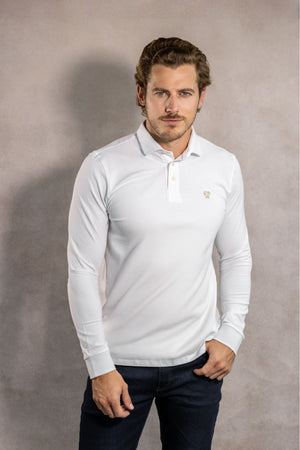 The Impeccable Long Sleeve Polo™ White