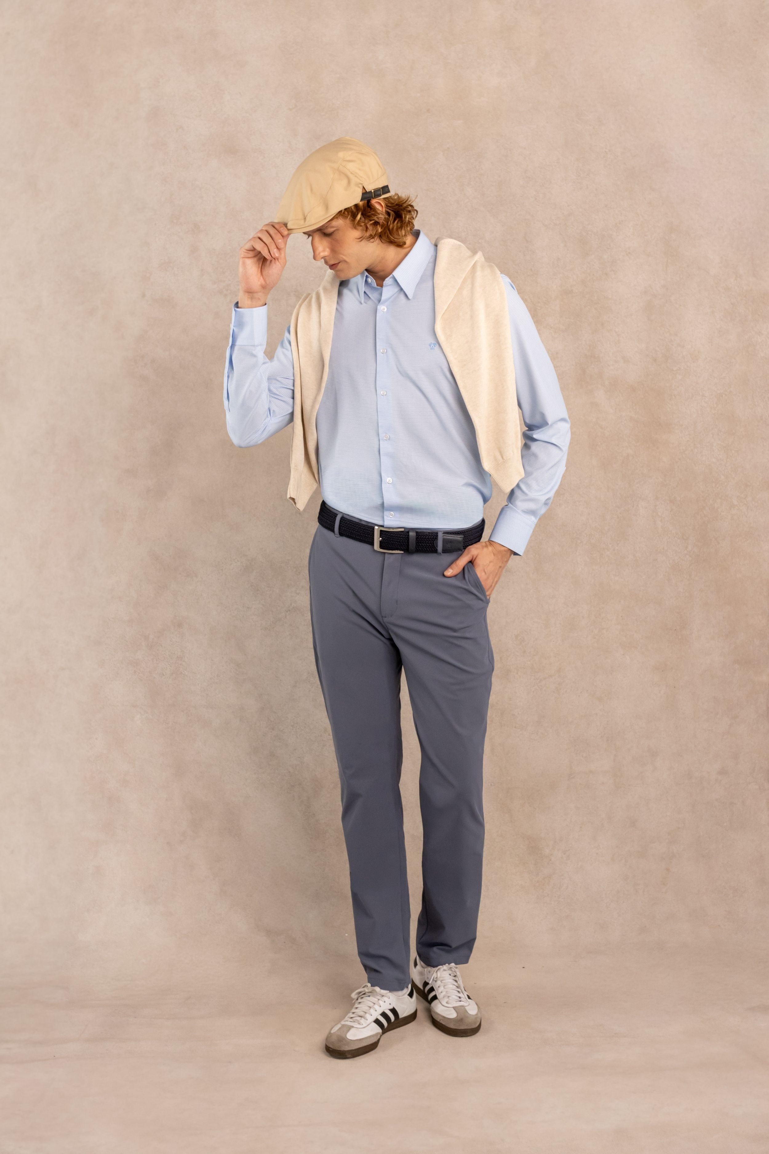 The Effortless Performance Shirt™ in Light Blue Textured Plaid