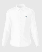 The Impeccable Shirt™ | Oxford in White medium blue logo