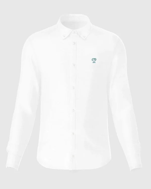 The Impeccable Shirt™ | Oxford in White medium blue logo