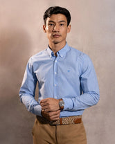 The Impeccable Shirt™ | Poplin in Light Blue Checkered Combined Logo