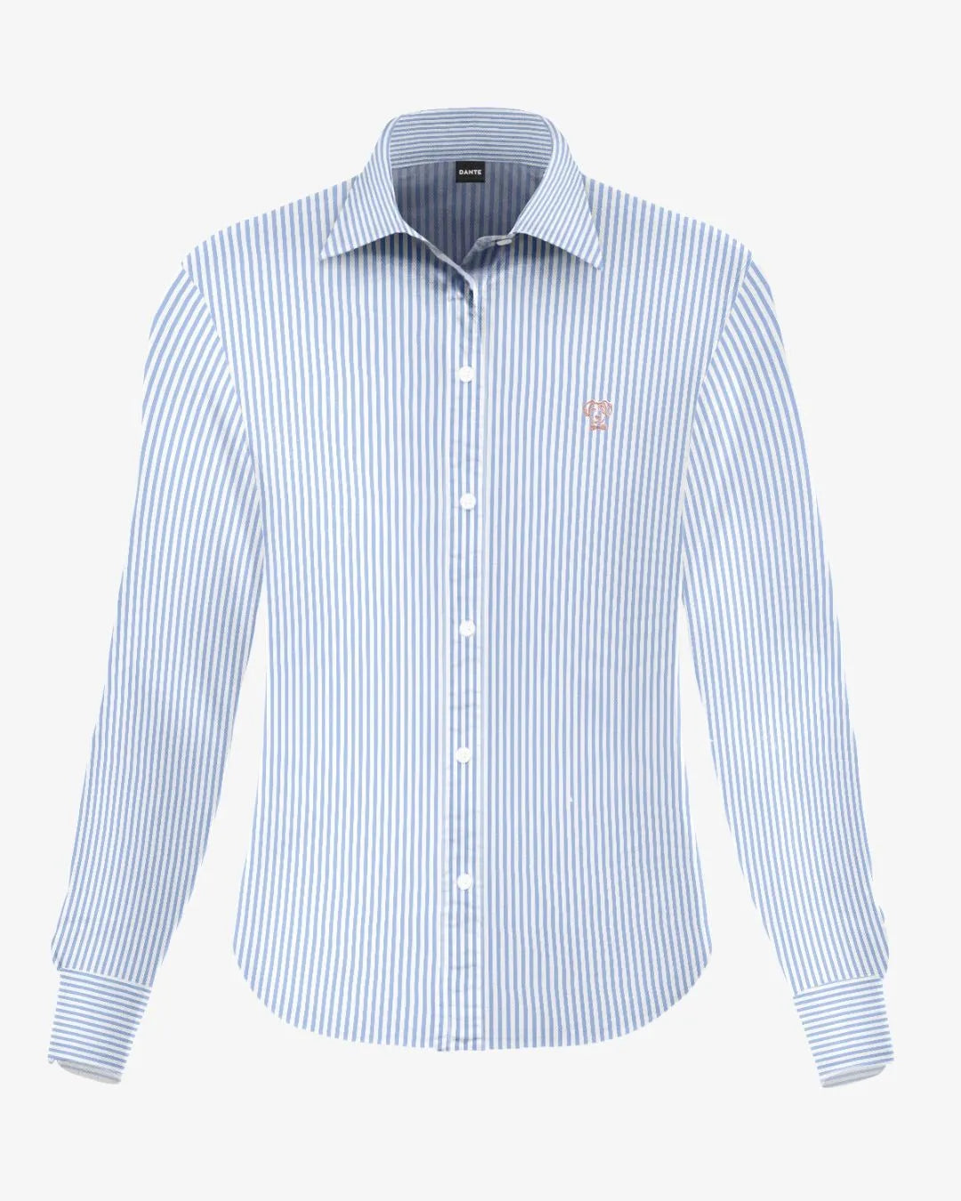 Women’s Stain-Resistant Poplin Shirt Yale Blue Stripes