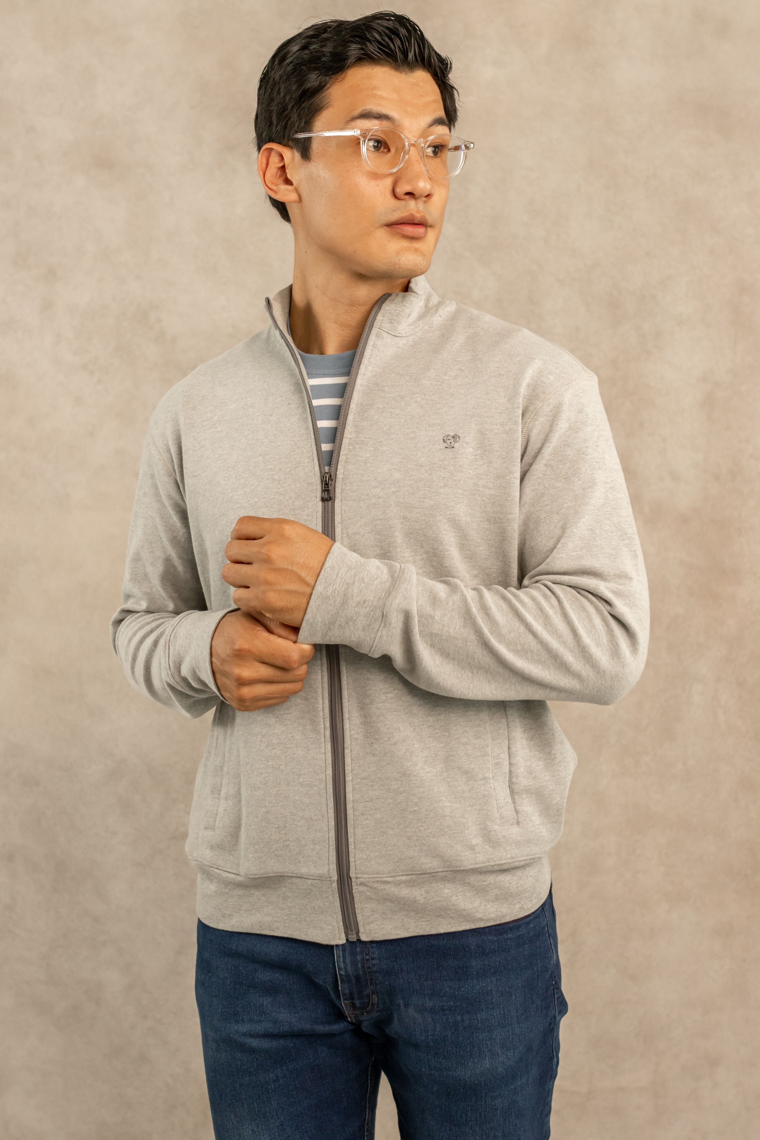 Full-Zip Stain-Resistant Jacket – Heather Gray