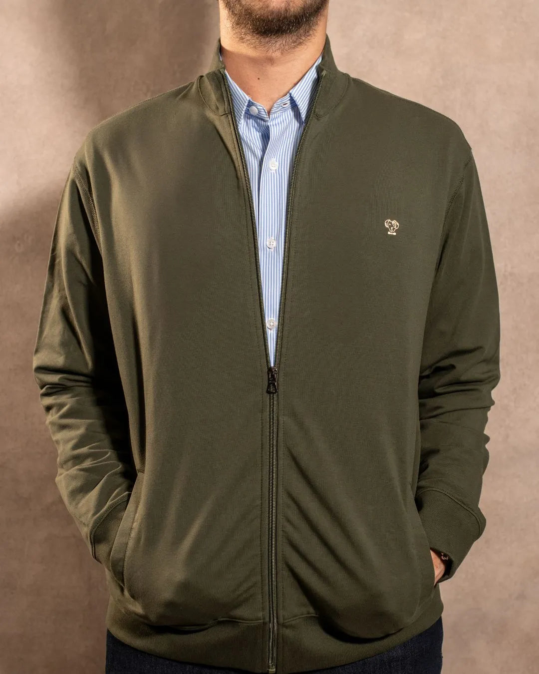 Full-Zip Stain-Resistant Jacket – Military Green