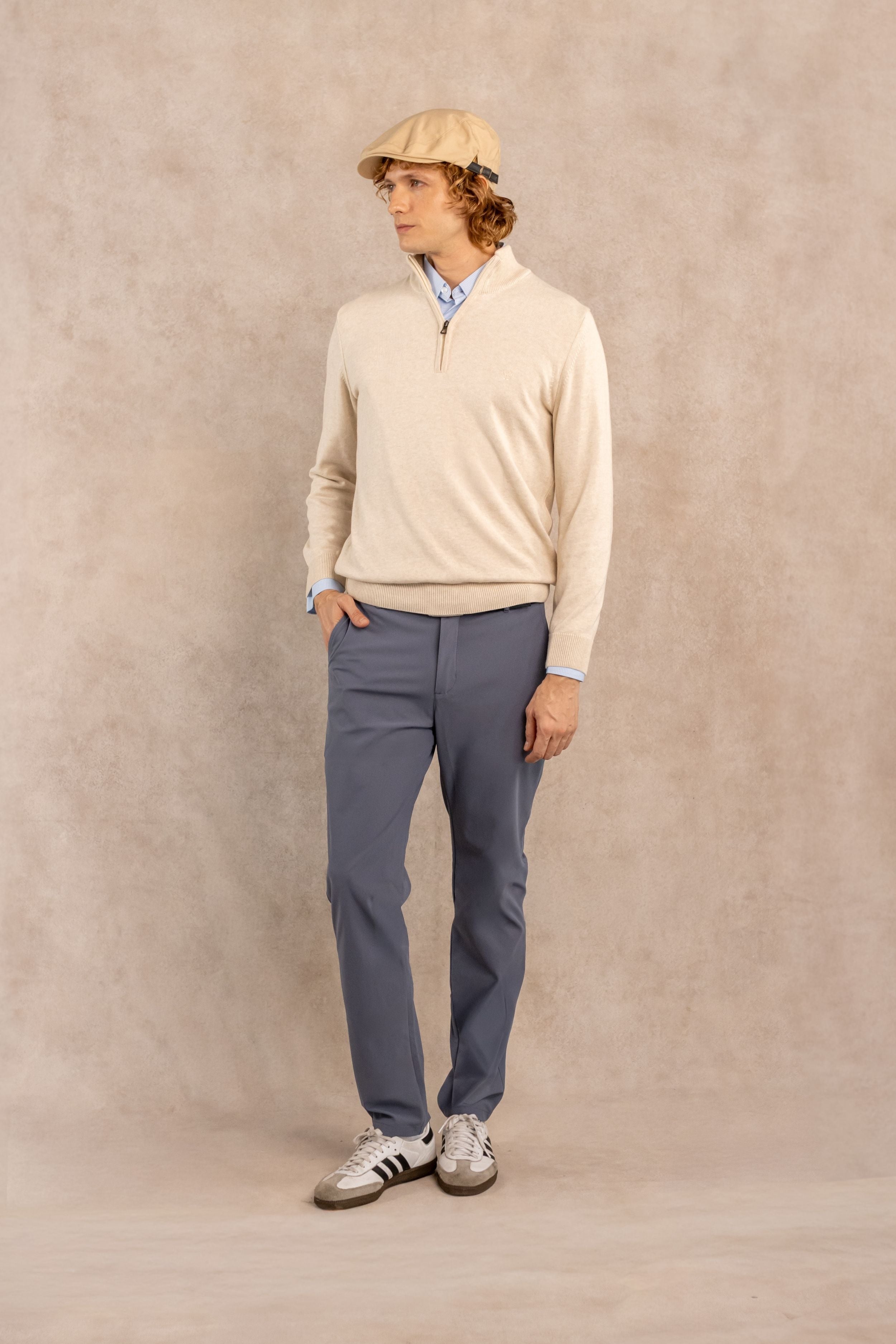 Ivory Knit Half-Zip