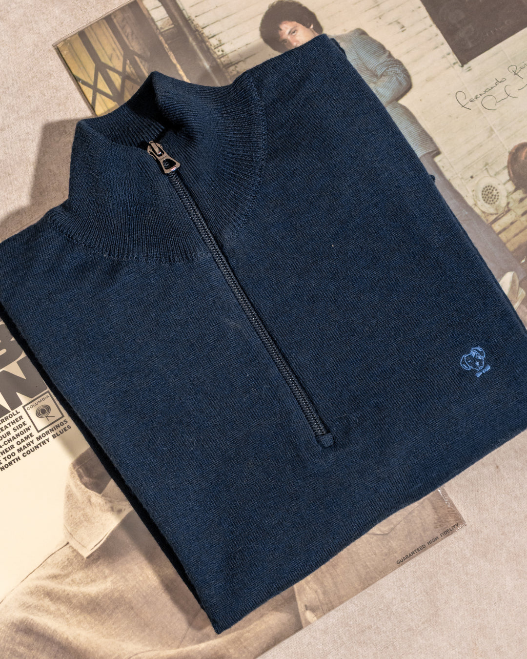 Halfzip Tejido Azul Oscuro Cuello Redondo para hombre marca DANTE foto producto
