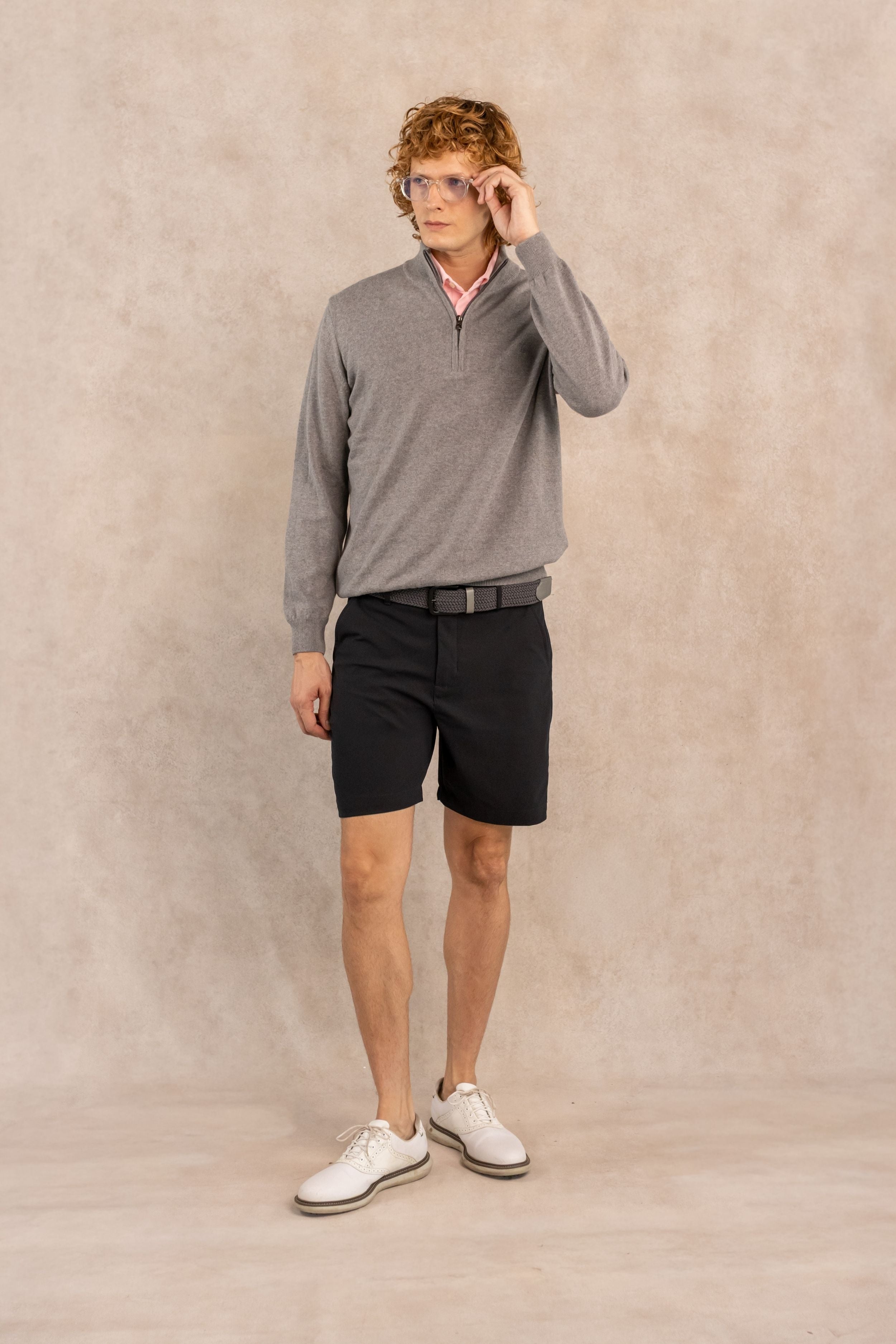 Medium Gray Knit Half-Zip