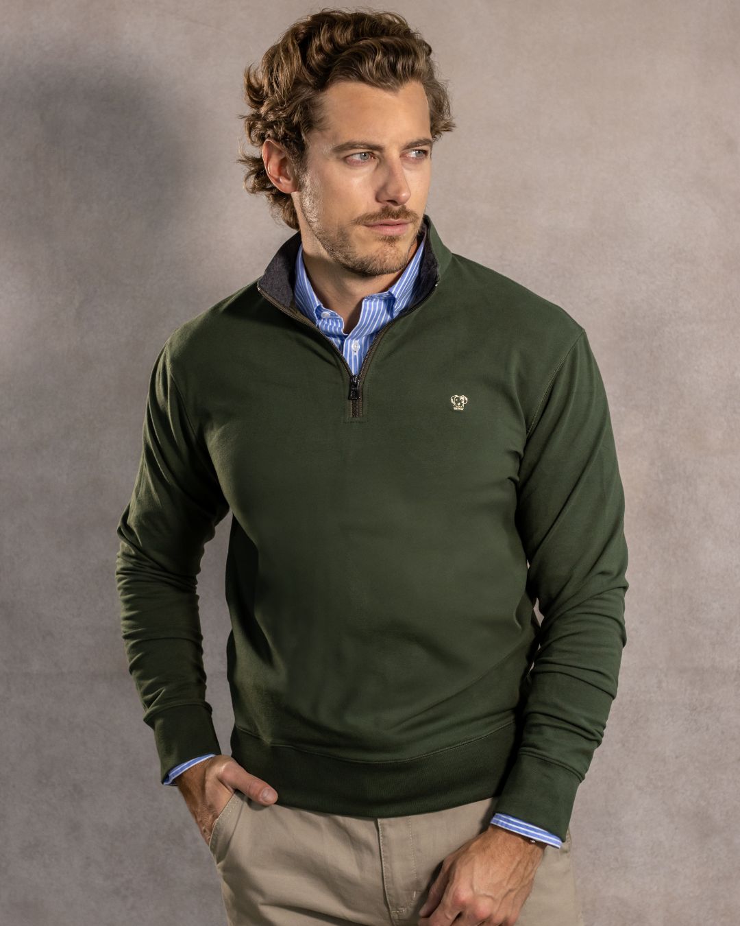The Impeccable Halfzip™ Military Green