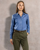 Chino Blue Stain Resistant Oxford Shirt for Women 
