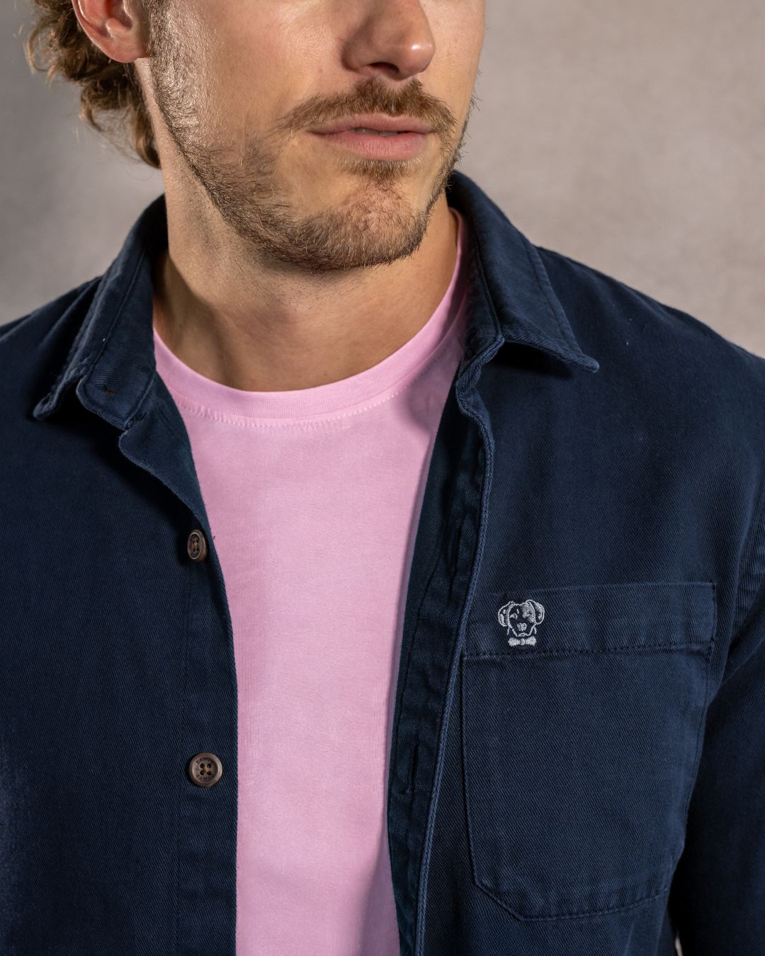 Dark Blue Stain-Resistant Light Jacket with Pocket