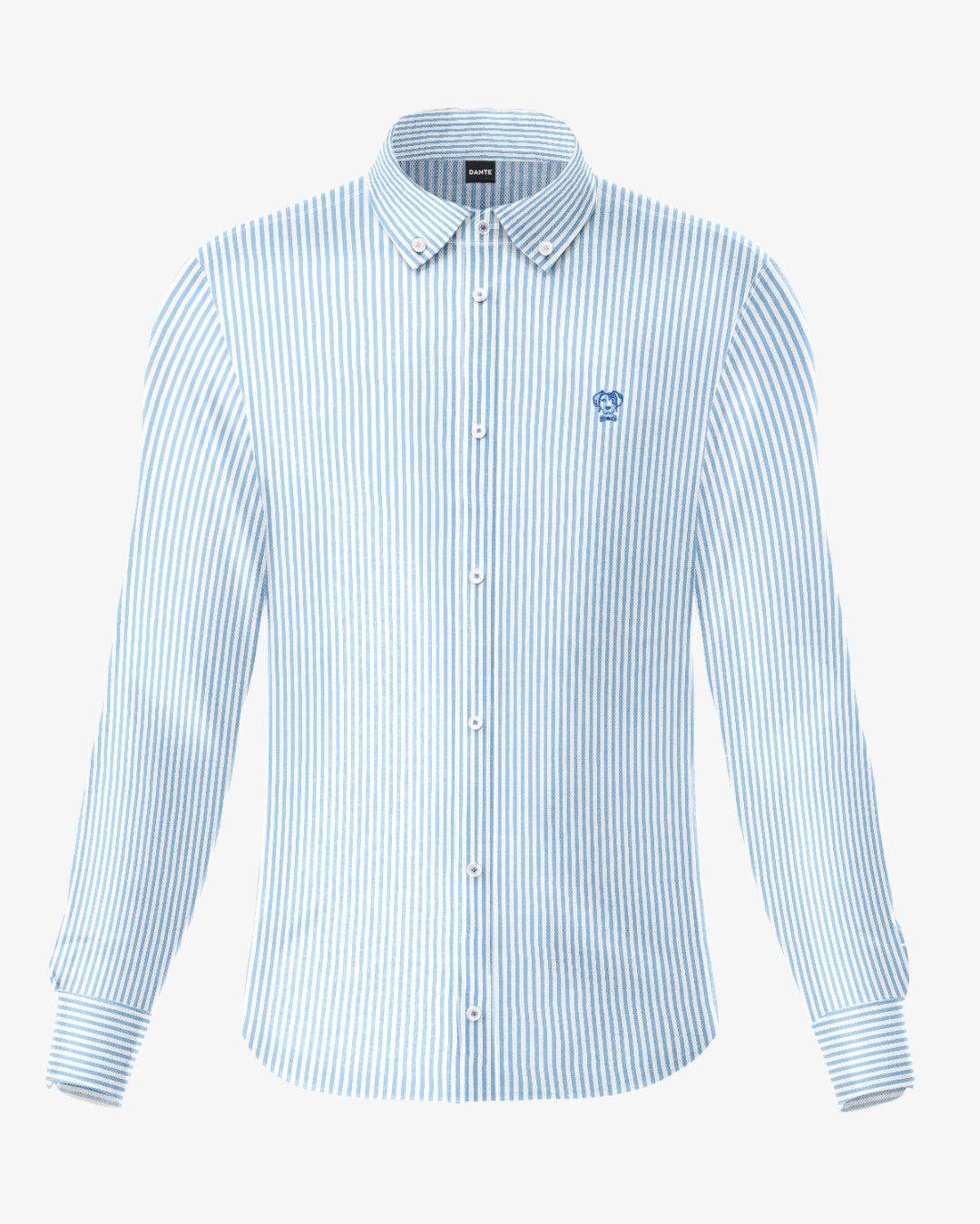 The Impeccable Shirt™ | Oxford in Yale Blue Stripes Blue Logo