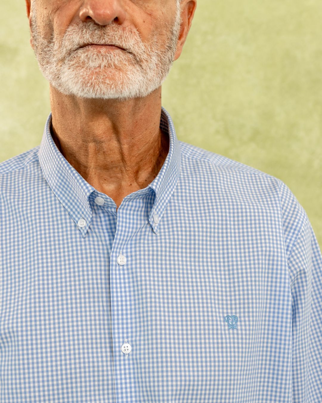 The Impeccable Shirt™ | Poplin in Light Blue Checkered Combined Logo