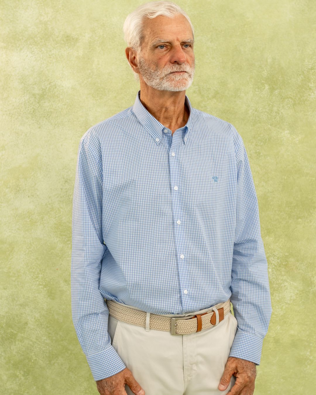 The Impeccable Shirt™ | Poplin in Light Blue Checkered Combined Logo