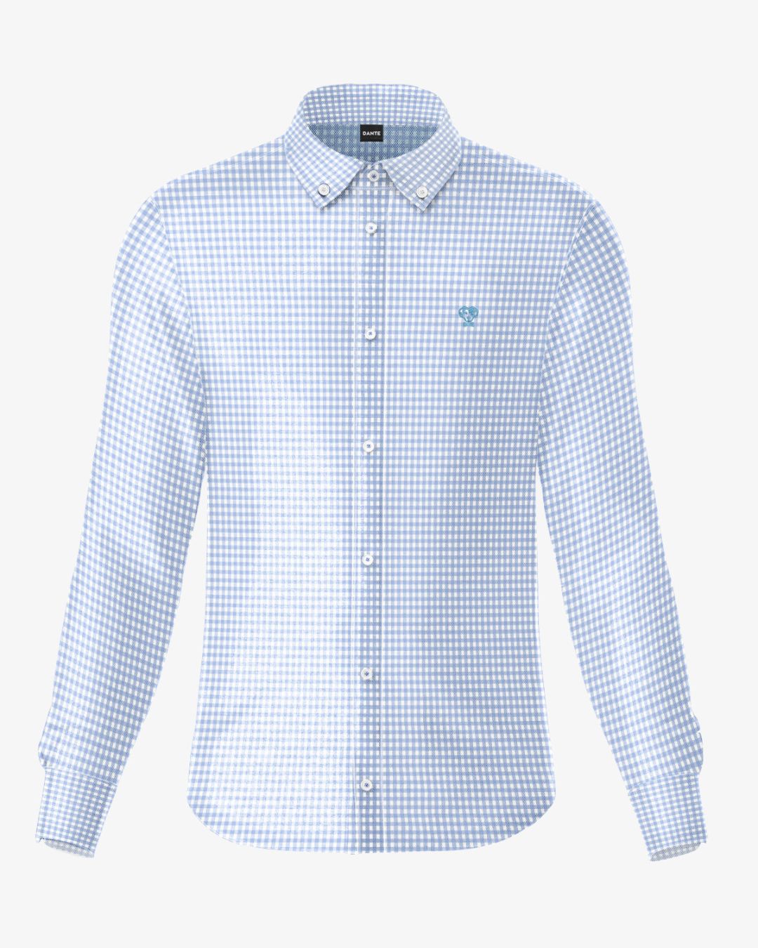The Impeccable Shirt™ | Poplin in Light Blue Checkered Combined Logo