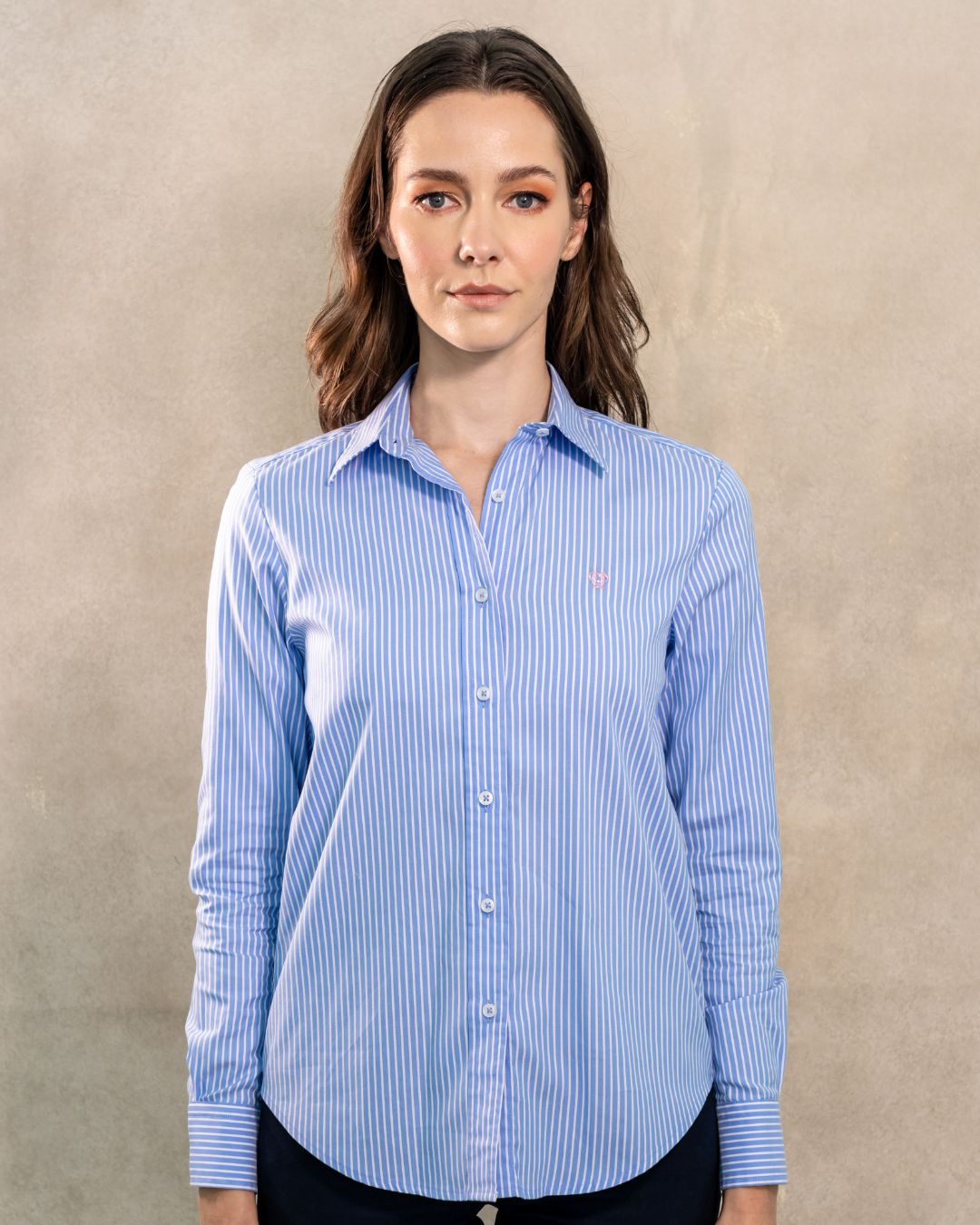 The Impeccable Femme Shirt™ | Oxford in Princeton Blue Stripes