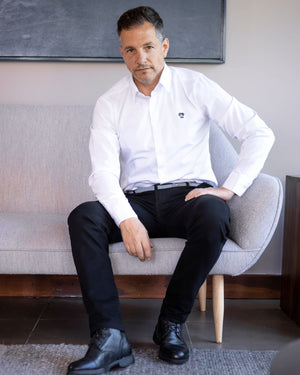 White Poplin Stain Resistant Shirt 