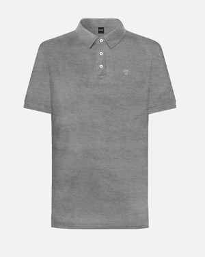 Polo Performance Antiarrugas Gris jaspe para hombre marca DANTE tallaje regular fit foto mockup